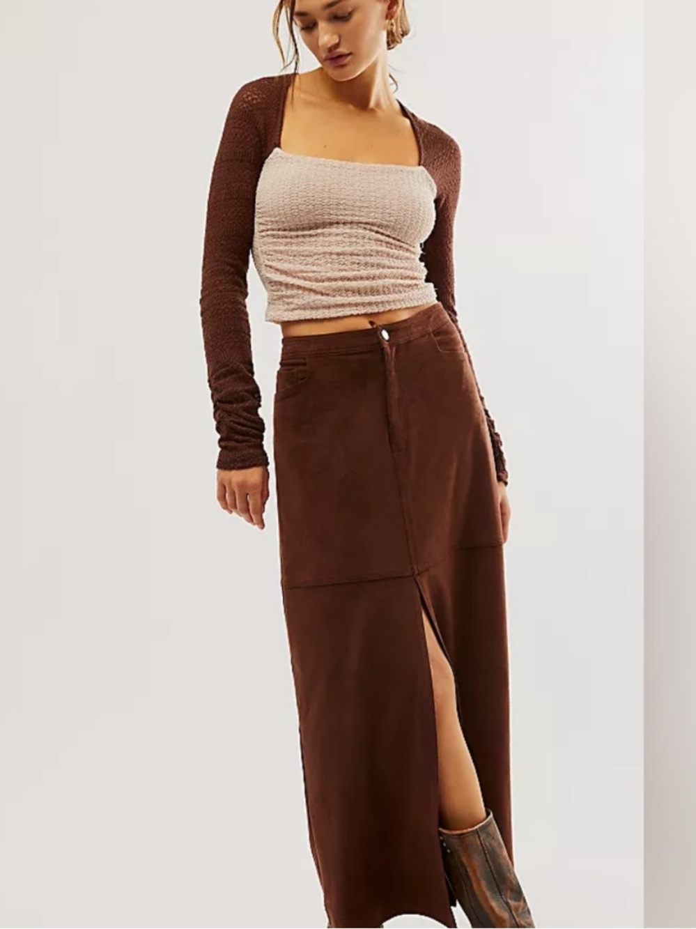 Free People Color-Block Knit Crop - Picture 2 of 4